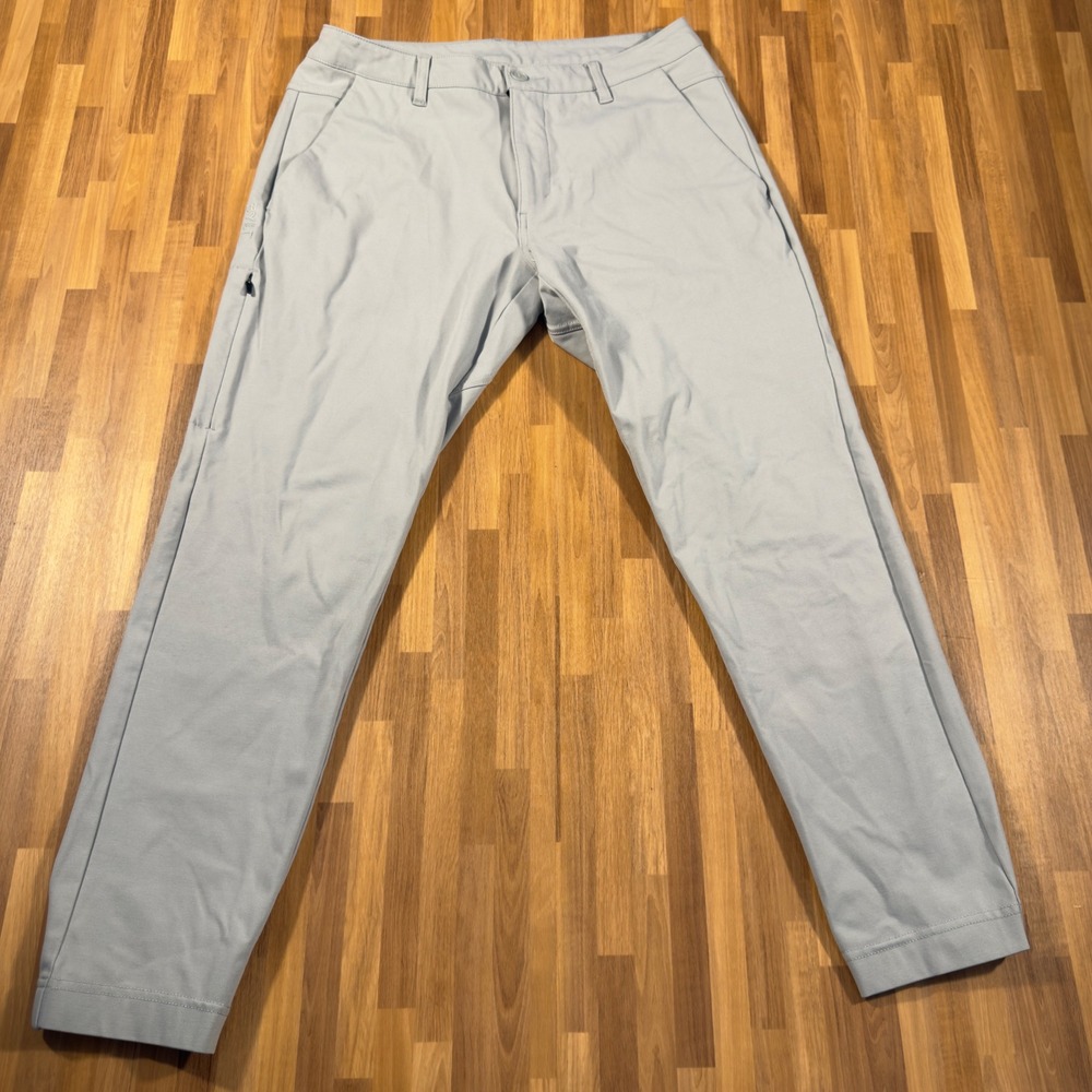 BYLT Premium Basics Everyday Pant Mens 34 Light Grey Tapered Chino Stretch